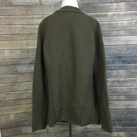 Vince Brown Boiled Wool Sweater Jacket - Picture 5 of 8